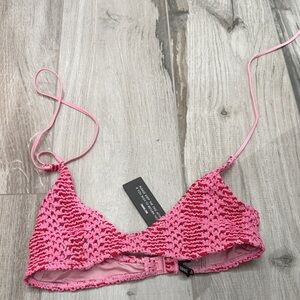 Triangl swim crochet pink top size X-Large brand new with tags